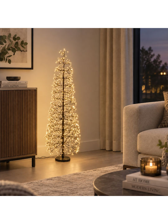 Moderner Weihnachtsbaum 100 cm mit LED-Beleuchtung Schwarz AX5393630