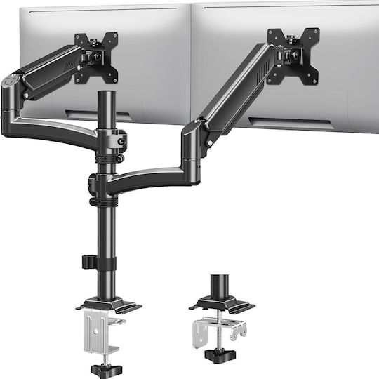 Microlink Βάση Γραφείου για 2 Οθόνες έως 27" (X002CBM2TP)