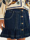 Denim High-Waisted Mini Skirt Denim