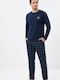 Soccus Winter-Pyjamahose für Herren, kariert, Blue