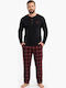 Soccus Χειμερινή Καρό Ανδρική Πιτζάμα Red/black