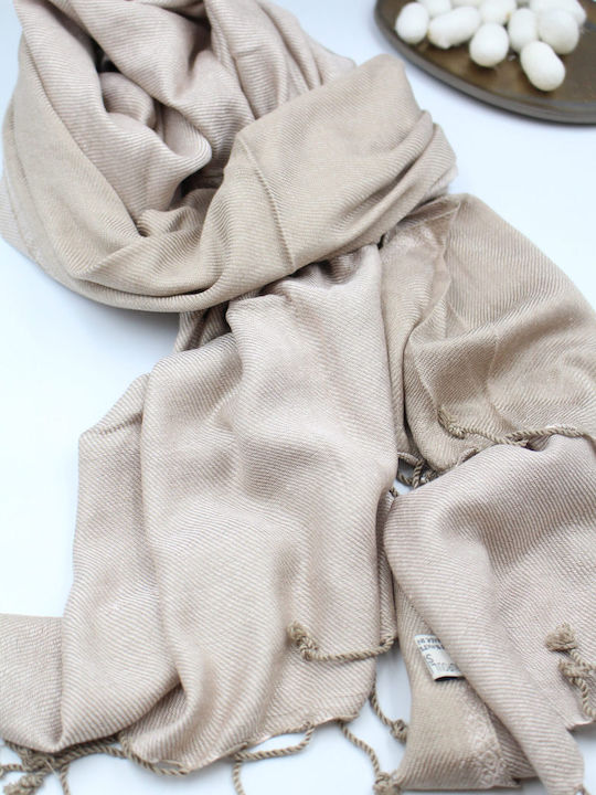 Beige Silk Women's Scarf