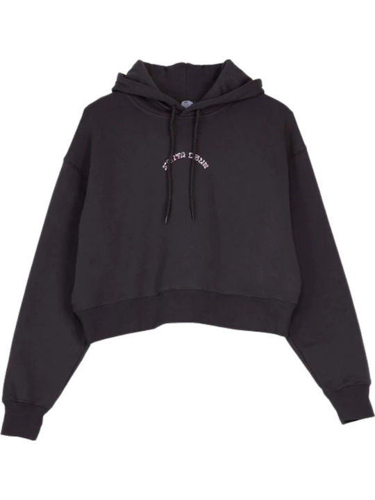 Santa Cruz Chrome Flower Stack Hood Sweatshirt Black Hooded