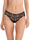 Damen-Brazil-Slip mit Spitze Schwarz