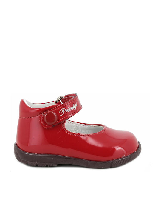 Kids Ballerinas with Hook and Loop Closure in Red Patent Leather