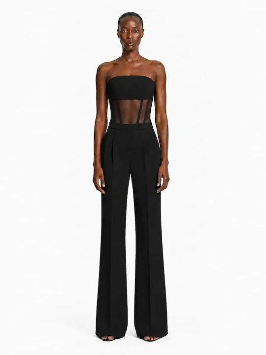 Damen Jumpsuit Trägerlos Schwarz