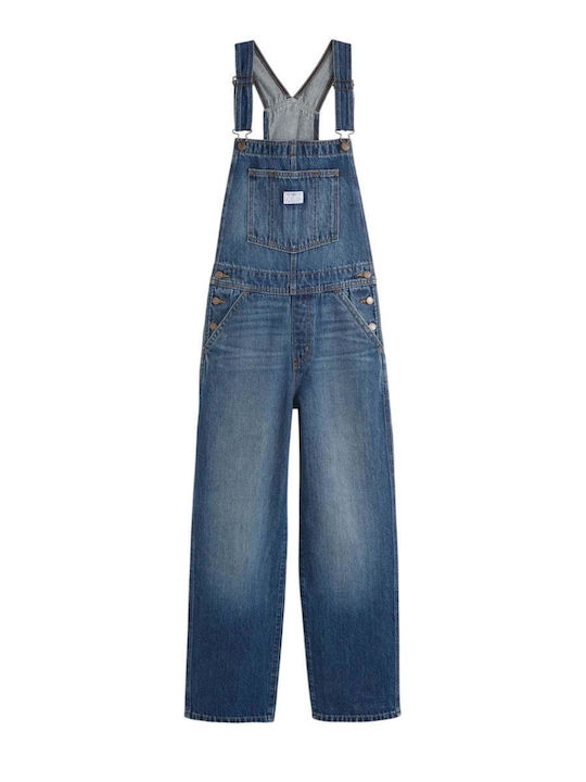 Damen-Latzhose aus Denim Dark Indigo