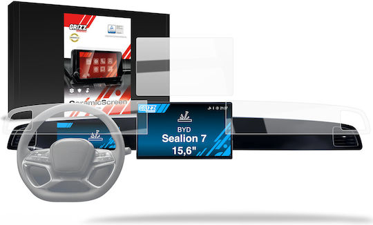 Folie Ceramică Grizzglass Cardisplay Protection Byd Sealion 7 15,6" 2026 3în1