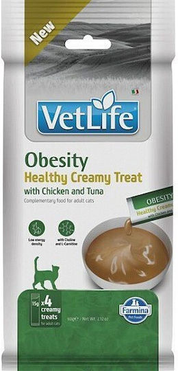 Farmina Vet Life Obesity Hrană Umedă pentru Pisici Adulte cu Pui și Ton fără Cereale 4x15 g