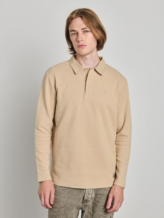 Staff Cedric Langarm-Poloshirt Beige