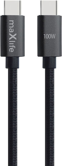 Maxlife Anker Kabel USB Typ-C Männlich - USB-C 100W Schwarz 3m