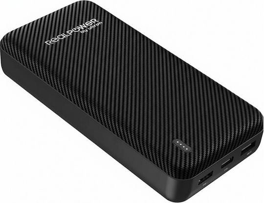 RealPower PB-20000 SSB Външна Батерия 20000mAh 100W Захранване с Висока Мощност Черна