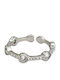 Women's Ring with Stones in Steel