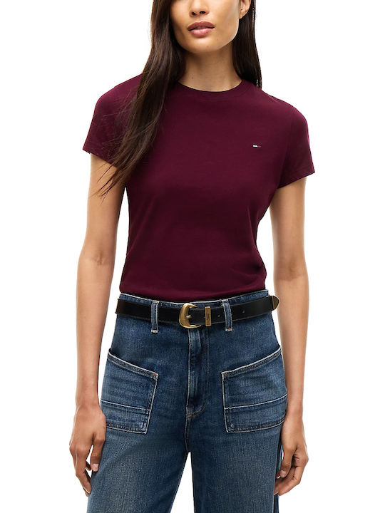 Tommy Hilfiger Γυναικείο T-shirt Μπορντω