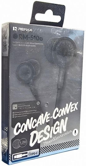 Remax Căști Handsfree In-ear cu Mufă USB-C Negre