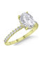 Ortaxidis 14K Gold Solitaire Ring with Zircon
