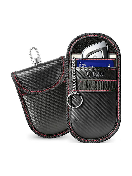 Tech-protect Klr100 Θήκη Χωρίς Κλειδί Rfid Σηματοδότης Θήκη Ανθρακί Μαύρο Κόκκινο