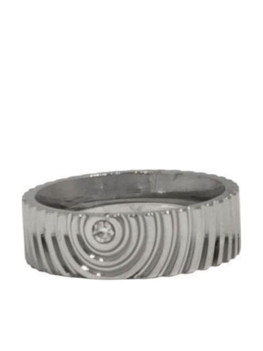 Women's Steel Ring with Zircon