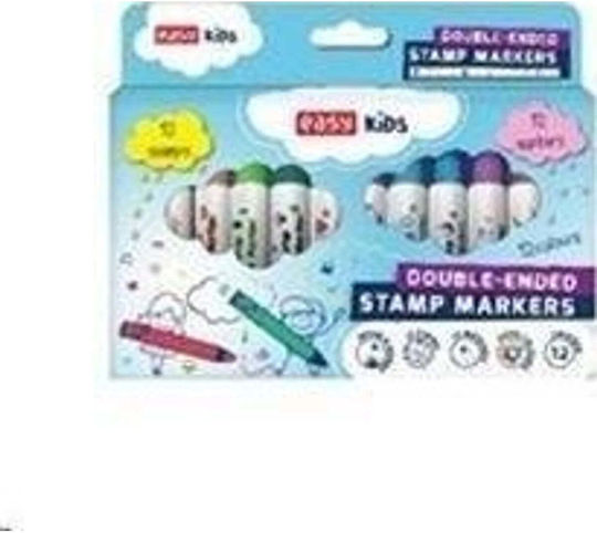 Easy Drawing Markers with Dual Tip Set 12 Colours