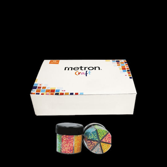 Metron Χρυσόσκονη Glitter Πολύχρωμη σε Αλατιέρα 60gr Σετ 6τμχ