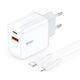 BWOO Încărcător cu Port USB-A și Port USB-C și Cablu USB-C - Lightning 38W Power Delivery Alb
