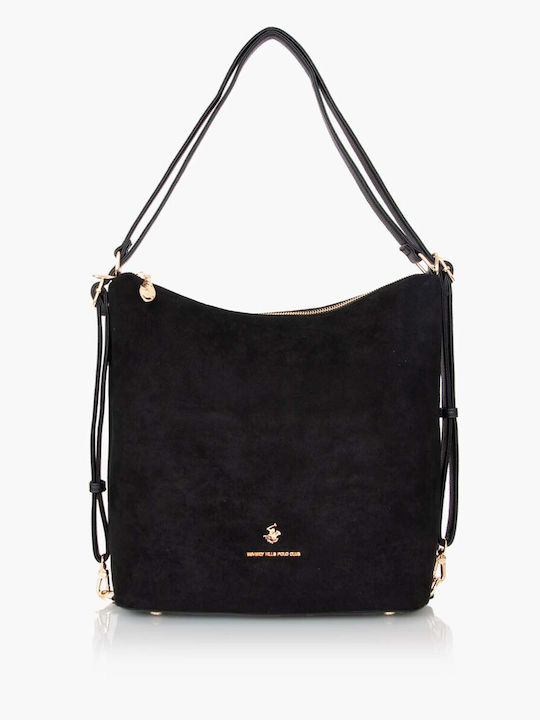 Damen-Schultertasche / Rucksack Schwarz