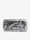 Rock Damen-Clutch aus Leder in Silber