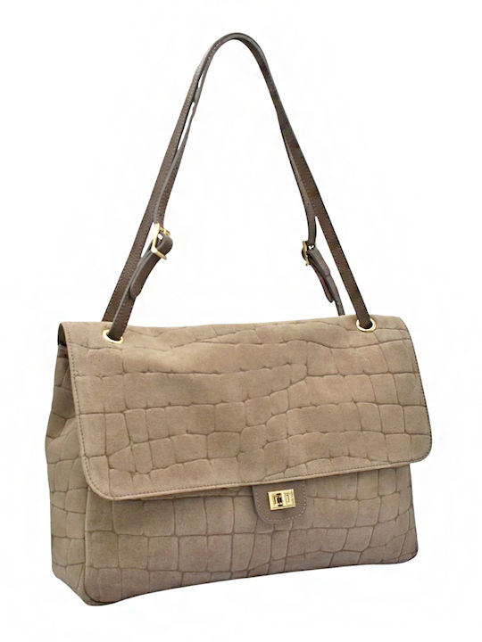 Set Geantă de Damă din Piele, de Umăr / Crossbody, din Piele Întoarsă, Gri