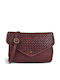 Gestrickte Damen-Crossbody-Tasche in Bordeaux
