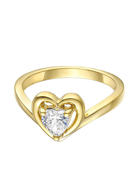 Vogue Damenring mit Zirkonia aus vergoldetem Silber