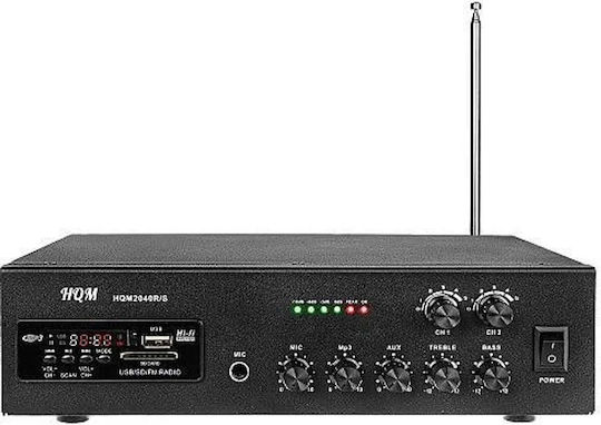 2040R/S Integrated Single-Channel PA Amplifier 40W/8Ω 40W/100V with Cooling System and FM/Bluetooth Connectivity