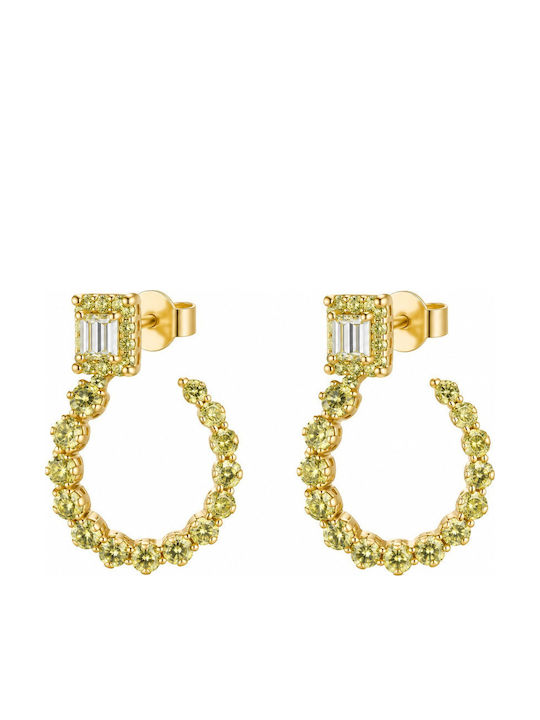 Jools Earrings White Green Zircon Gold-Plated 925 Silver Se61335d2 Jools Earrings White Green Zircon Gold-Plated 925 Silver Se61335d2