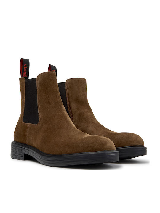 Camper Dean Braune Leder-Chelsea-Stiefel