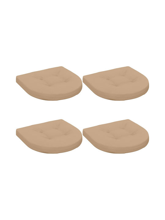 vidaXL Gartenstuhl Sitzkissen Bogen Sand 4 Stk....