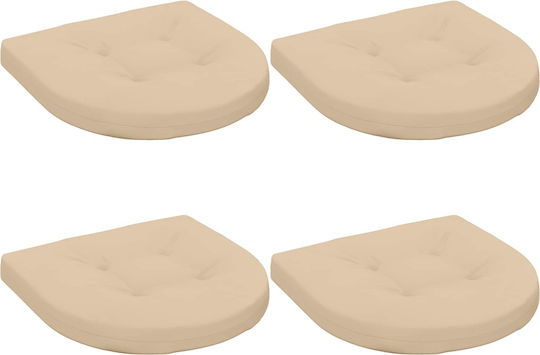 vidaXL Gartenstuhl-Sitzkissen Bogenform Creme 4 Stk. 40 x 40 cm