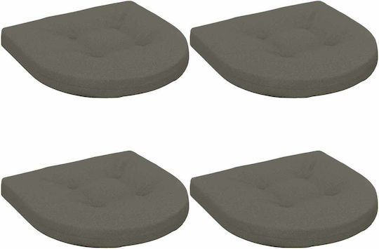 vidaXL Gartenstuhl-Sitzkissen Bogenform Grau 4 Stk. 45 x 45 cm