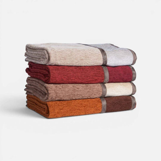 Nef-Nef Homeware Tanger Armchair Throw 180x180cm Burgundy/Paprika