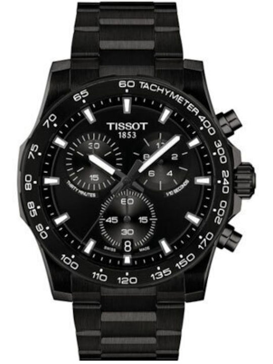 Men's Battery Chronograph Watch with Black Stainless Steel Bracelet