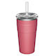 Keep Cup Pahar Termos din Oțel Inoxidabil / Plastic 454ml Roz Somon Cold Cup Thermal Blush cu Pai
