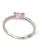 Solitärring aus rosévergoldetem Stahl