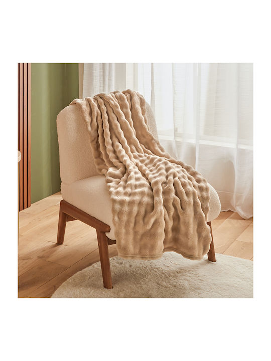 A-s Zephy Furry Sofa Blanket 125x150cm Beige