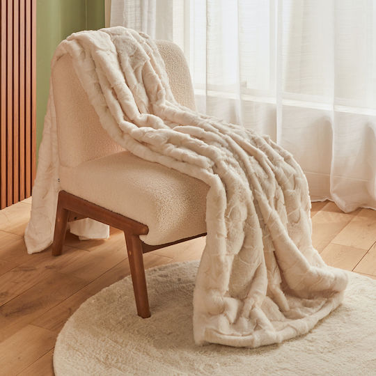A-s Nalia Furry Sofa Blanket 120x160cm White