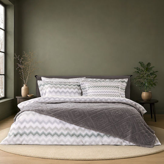 Nima Κουβέρτα Βελουτέ Υπέρδιπλη 220x240εκ. Gray