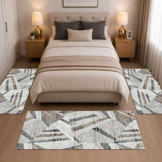 Homeone Modern Schlafzimmer-Teppichsets Samt 3 Stück