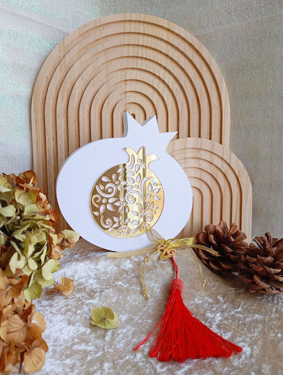 By Anastasia's Art Creations Tabletop Pomegranate Lucky Charm White Plexiglass
