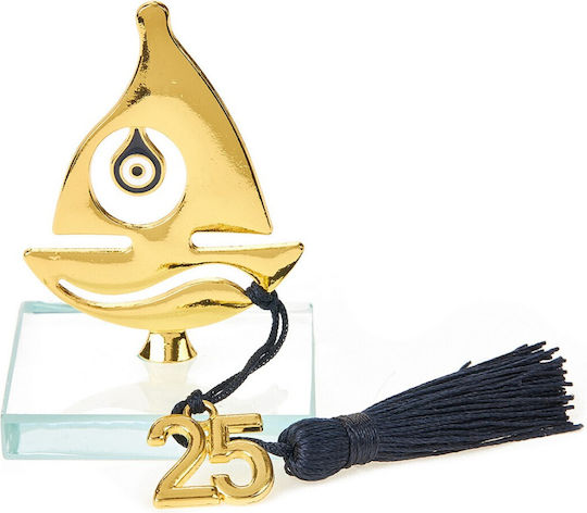 Nuova Vita Handmade Tabletop Glass Boat Lucky Charm