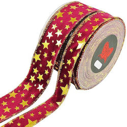 Band 9 m Holland Samtfolie Sterne 4,3 mm – Bordeaux-Gold