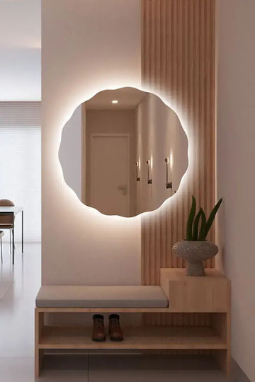SteweHome Ασύμμετρος Καθρέπτης Μπάνιου Led 70x70cm