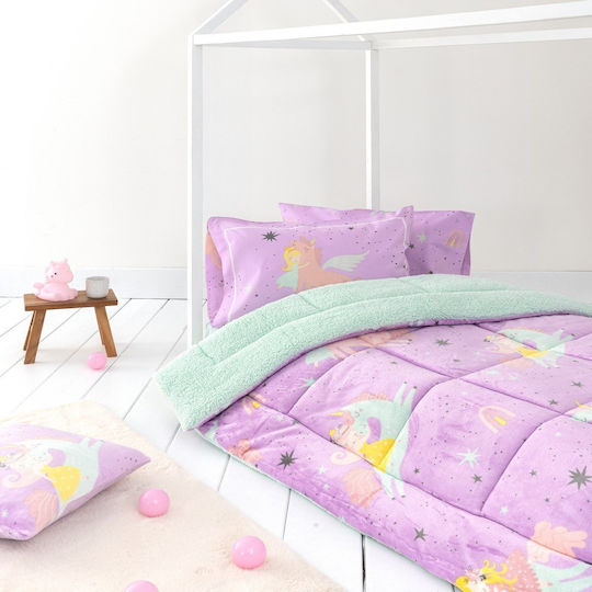 Nima Kids Sherpa Comforter Single Lila 160x220 cm