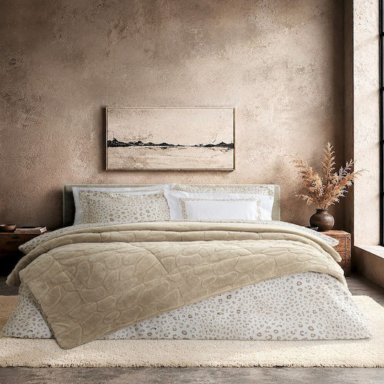 Nima Single Sherpa Comforter 160x240cm Peblo Beige